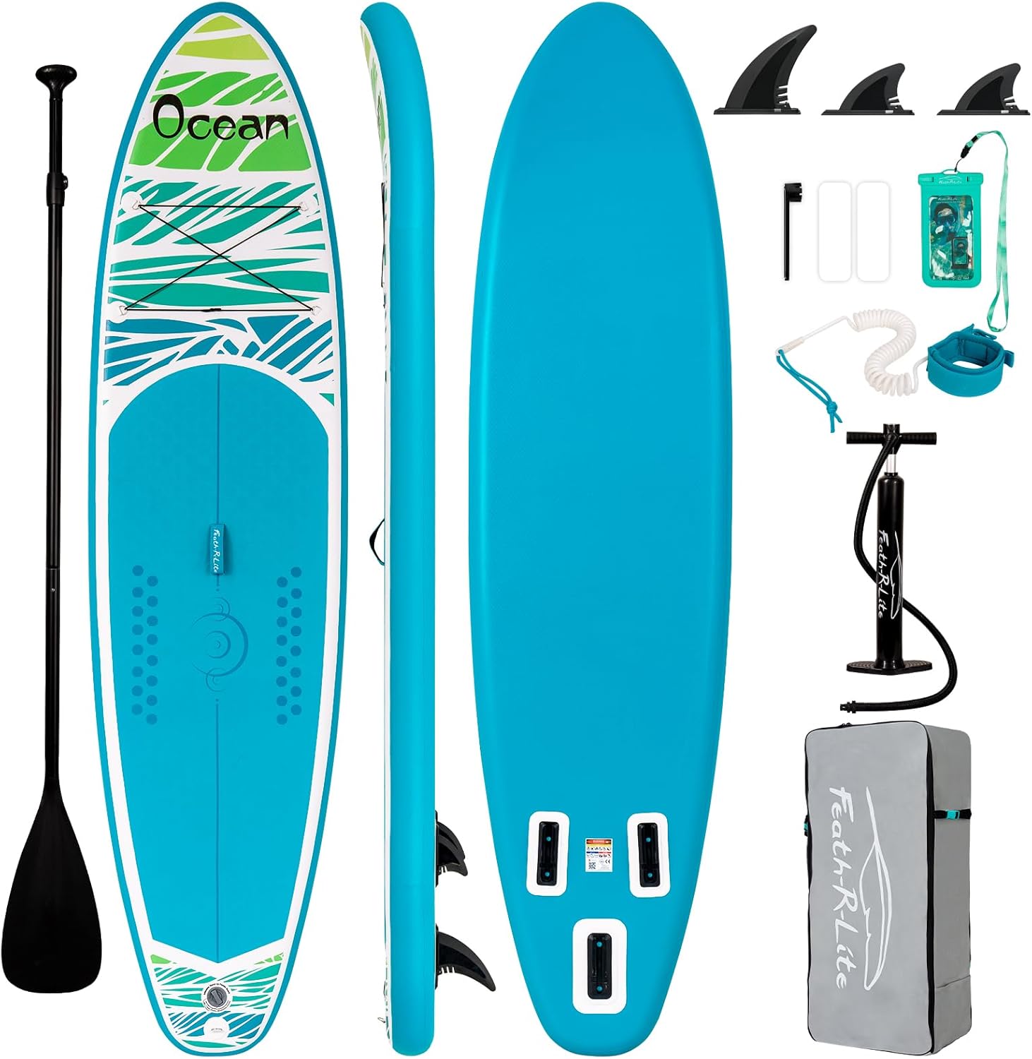 11'x32"x6" Inflatable Paddle Board with High-pressure Air Pump