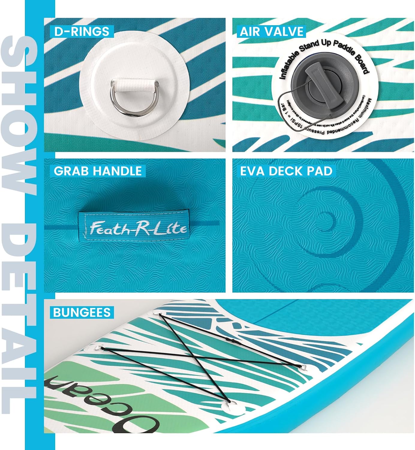 11'x32"x6" Inflatable Paddle Board with High-pressure Air Pump