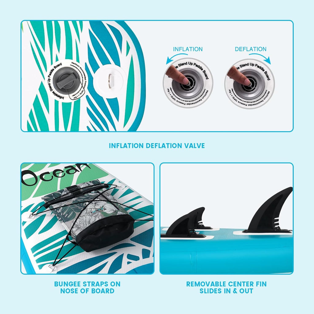 11'x32"x6" Inflatable Paddle Board with High-pressure Air Pump