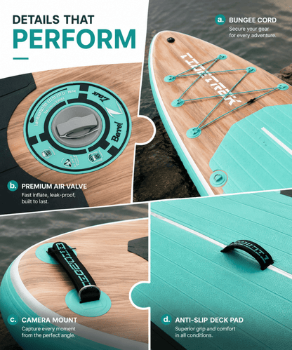 Glidark Explorer Inflatable Paddle Board 11ft Complete Kit with Kayak Seat, Double-blade Kayak Paddle - Glidark Outdoor Inc.